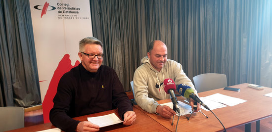 Rafel Verdiell, esquerra, i Carlos Roig, dreta, en una roda de premsa el febrer de 2019 | ACN