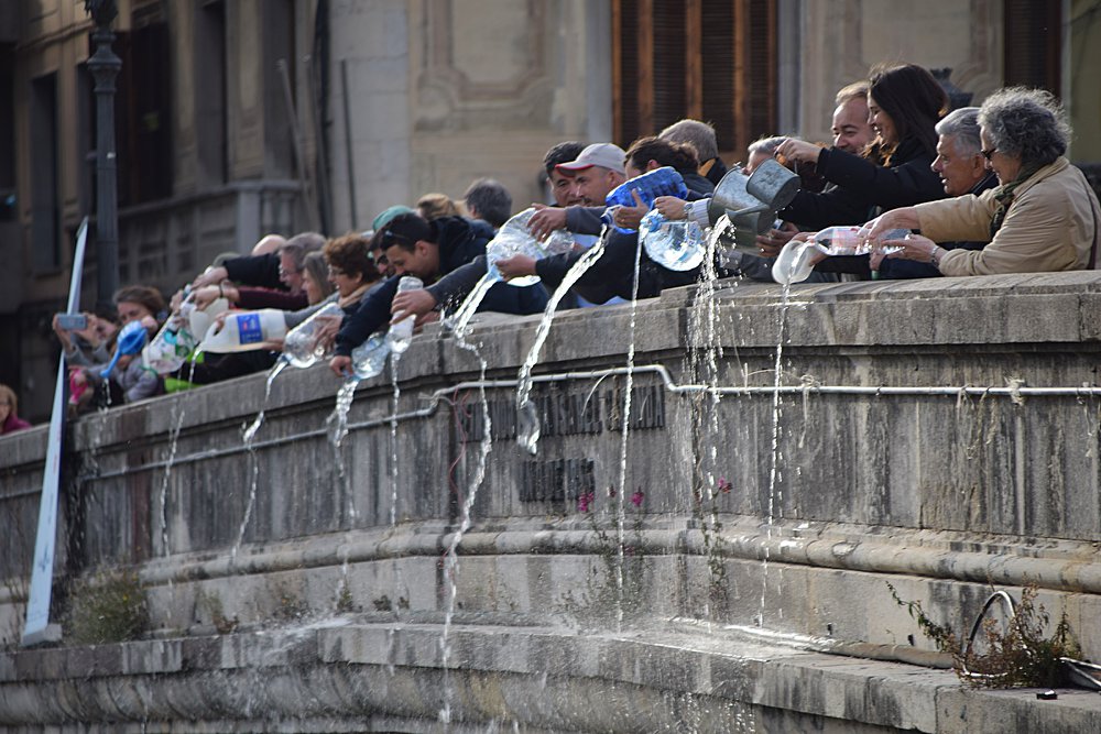 Una de les palangades celebrades a Girona | Aigua és Vida Girona