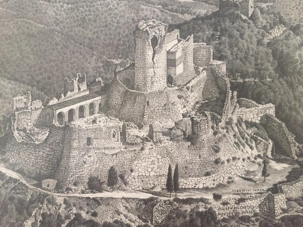 Dibuix del pintor blanenc Joan Rondón del Castell de Montsoriu