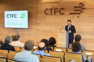 El president Aragonès al CTFC (Foto: Jordi Bedmar)